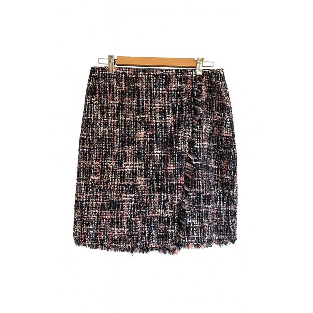 NWT LOFT Multicolor Tweed Fringe Mini Skirt Size 10 Preppy MSRP $70